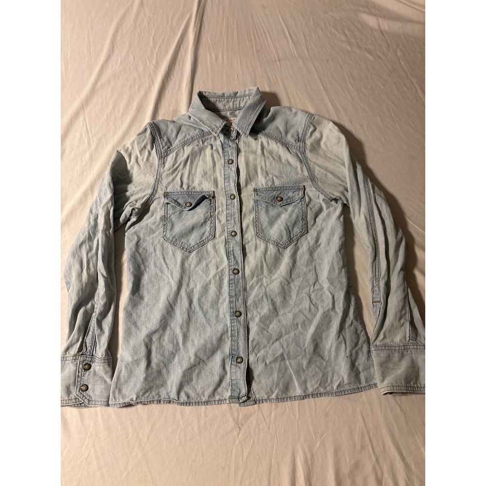 Rag & Bone‎ JEAN Button Down Shirt Womens Small Moonshine Light Wash Denim Good